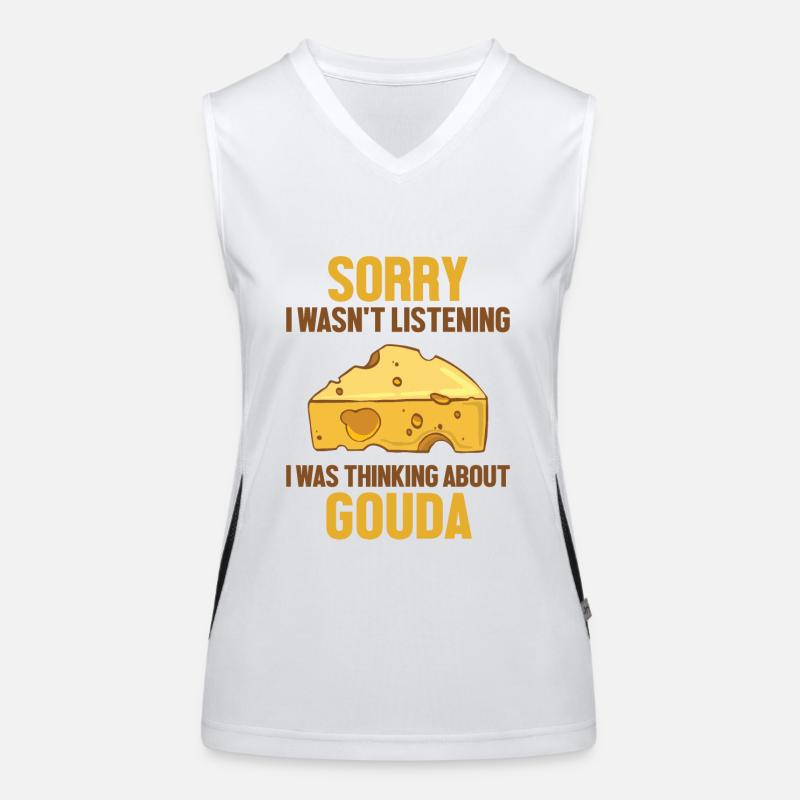 Je pensais à Gouda Fromager Gouda Débardeur respirant contrasté Femme