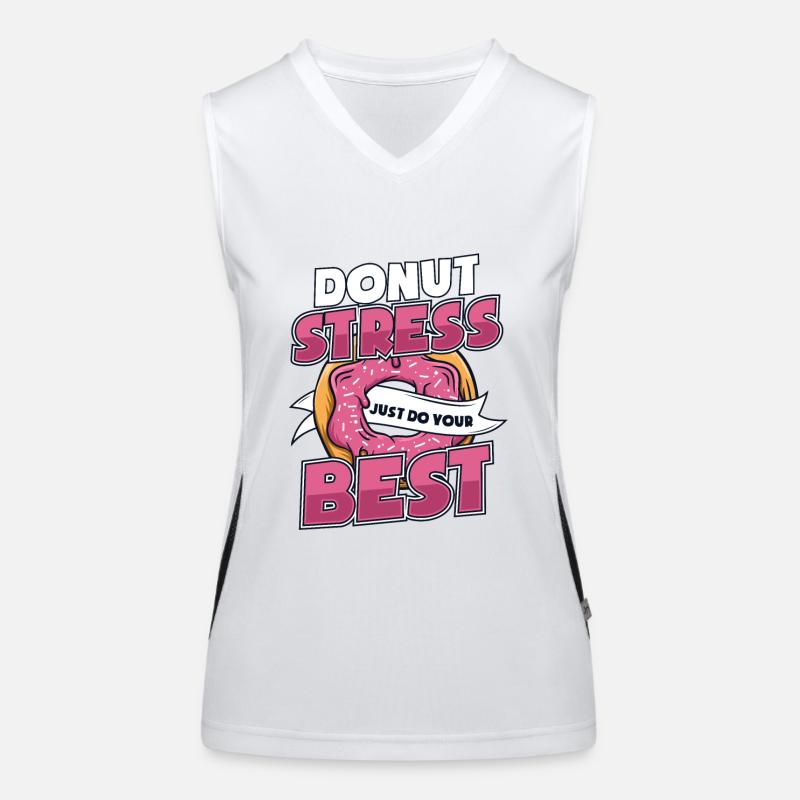 Donut Stress Just Do Your Best Doughnut Glazed Women's Functional Contrast Tank Top