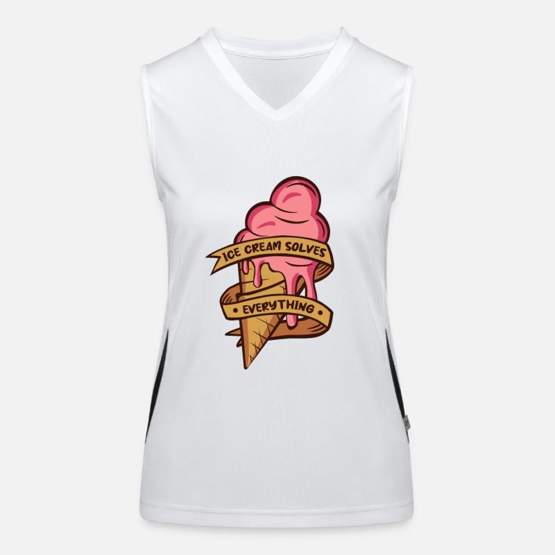 Ice Cream Solves Everything Gelato Maker Lover Women's Functional Contrast Tank Top