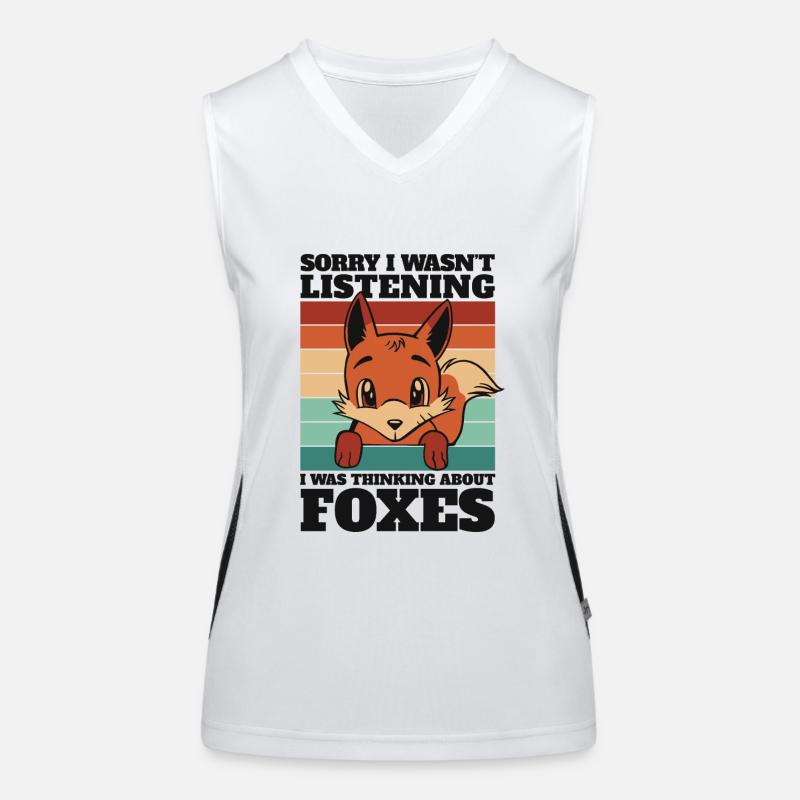 Was Thinking About Foxes Red Fox Canidae Caninae Women's Functional Contrast Tank Top