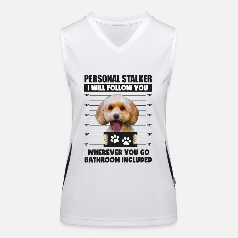Personal Stalker Dog, Funny Cockapoo Lover gift Débardeur respirant contrasté Femme