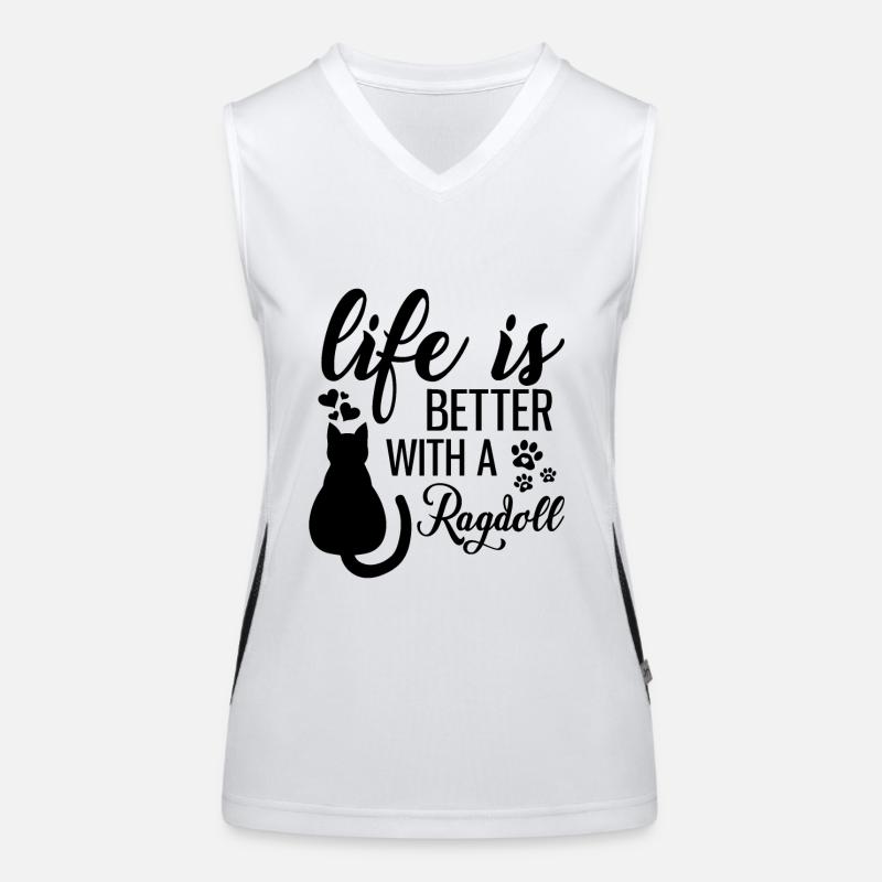 Das Leben ist besser mit einer Ragdoll, Ragdoll Cat Love Funktionelles Kontrast-Tank Top für Frauen