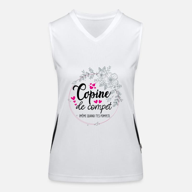 Compet Girlfriend, Best Friend, Gift, Proverb Women's Functional Contrast Tank Top