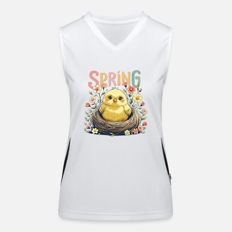 Sweet spring chick in the nest Women's Functional Contrast Tank Top