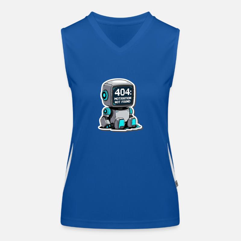 404 Motivation Not Found – Robots at the Limit Women's Functional Contrast Tank Top