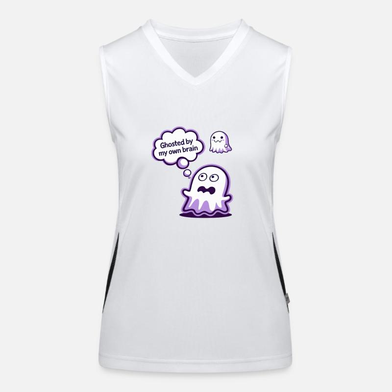 Ghosted by My Brain – Ghost Cartoon Women's Functional Contrast Tank Top