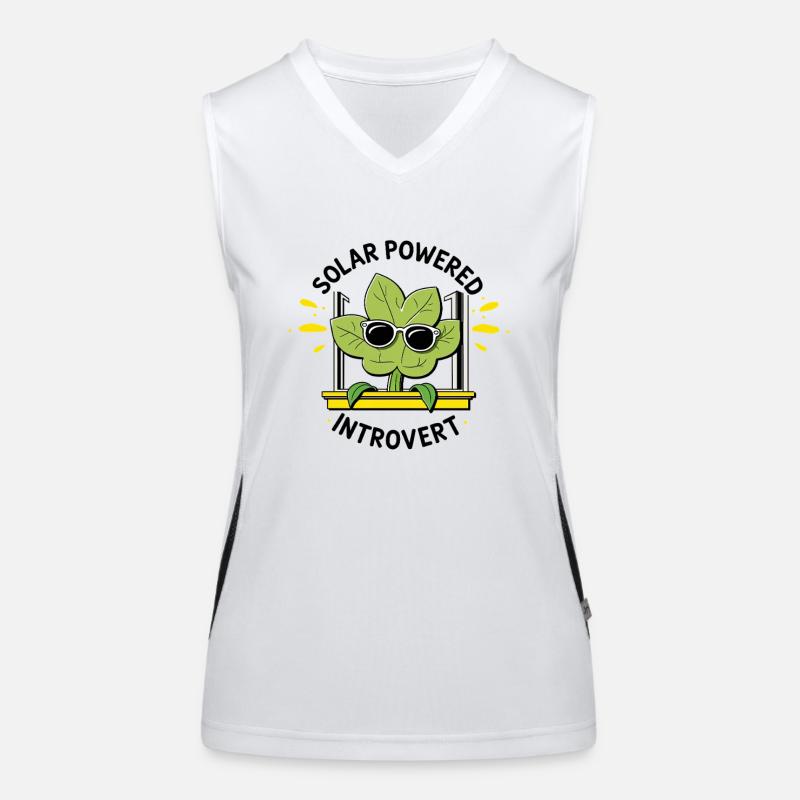 Solar Powered Introvert – Plant Joke Women's Functional Contrast Tank Top