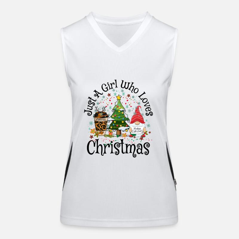 Nur ein Mädchen, das Weihnachten liebt, Weihnachtsgeschenk Funktionelles Kontrast-Tank Top für Frauen