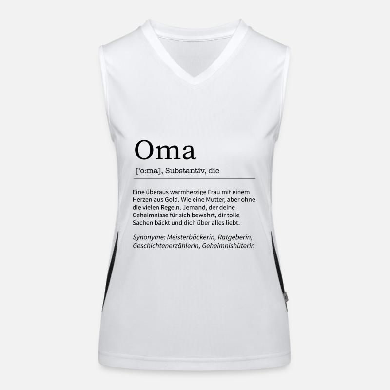 Oma Spruch Definition Großmutter Geschenkidee Funktionelles Kontrast-Tank Top für Frauen