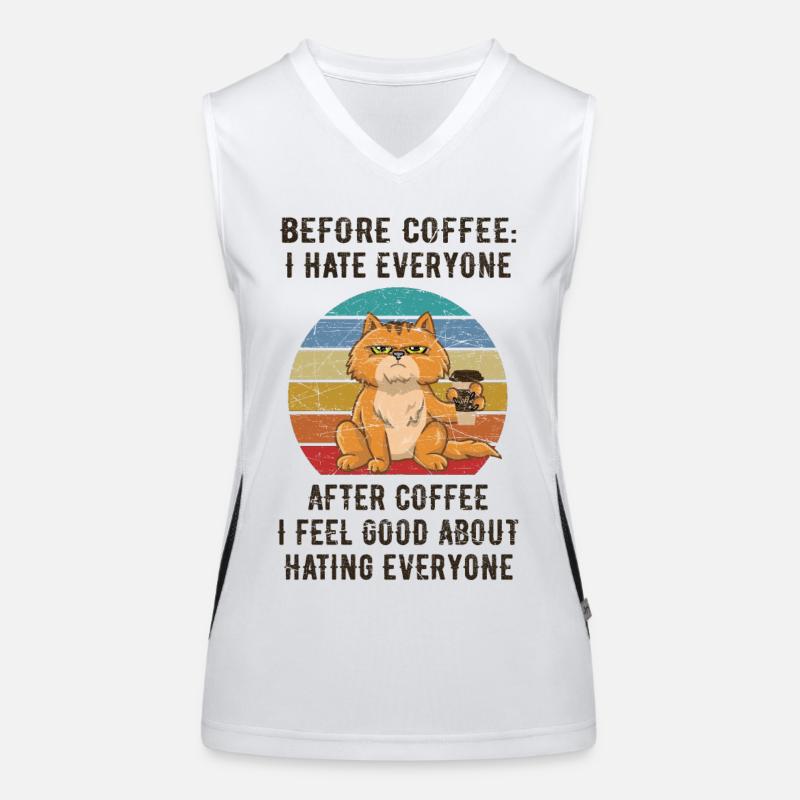Before Coffee, I hate everyone Funktionelles Kontrast-Tank Top für Frauen