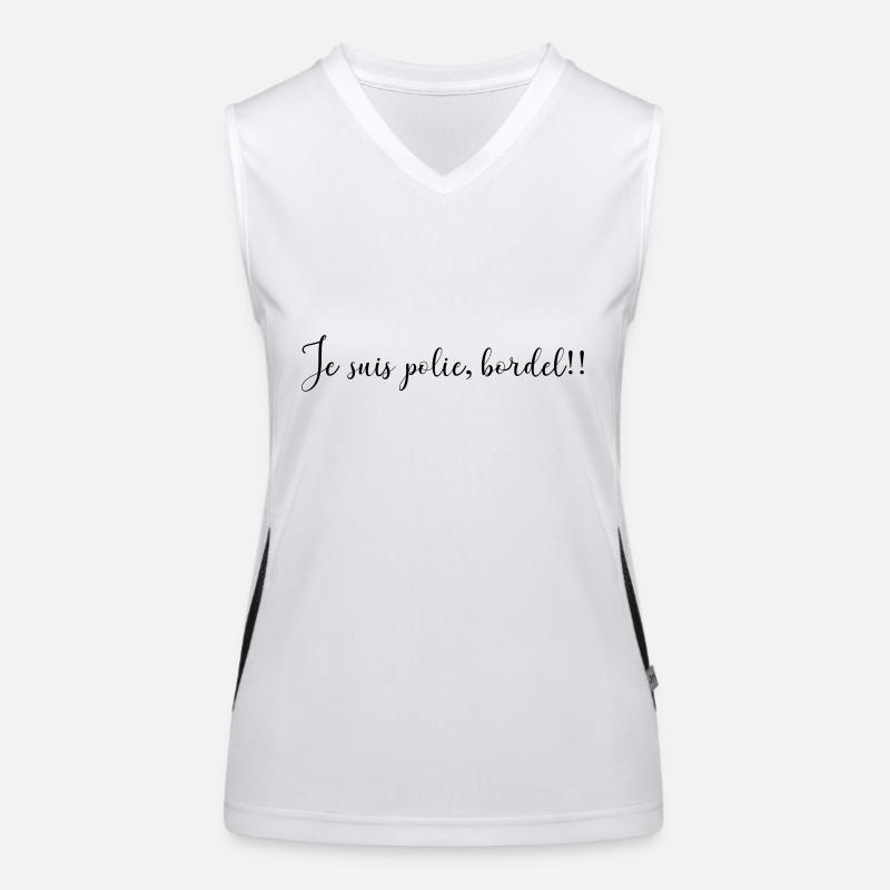 I AM POLISHED BORDEL - Women's Functional Contrast Tank Top - white/black