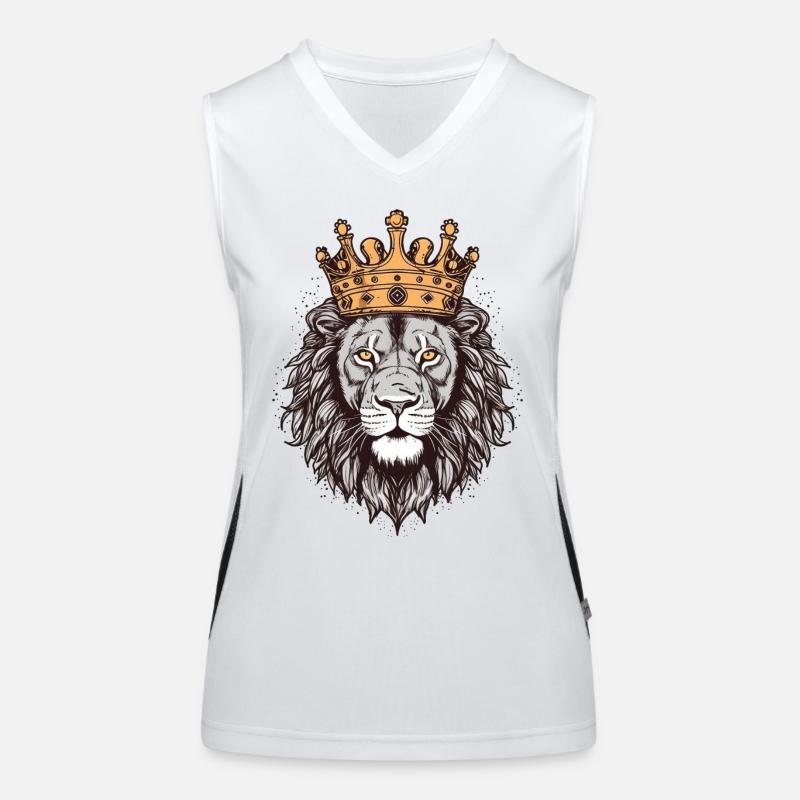 Löwe mit Krone Funktionelles Kontrast-Tank Top für Frauen