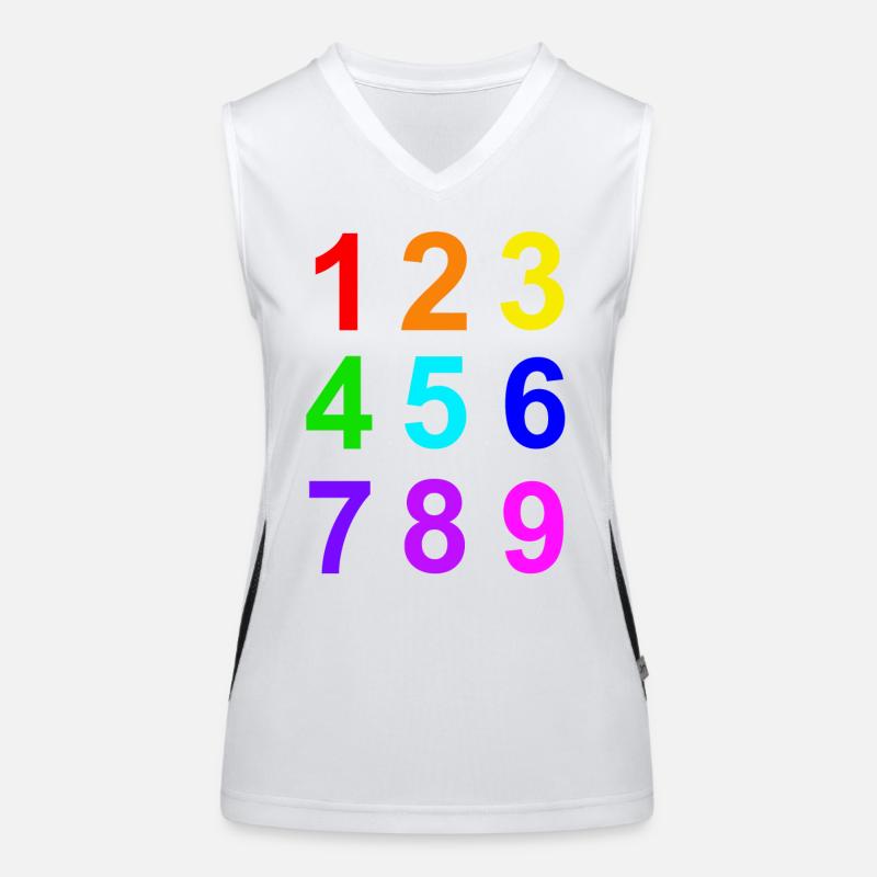 Learn numbers 1 to 9 colors Women's Functional Contrast Tank Top