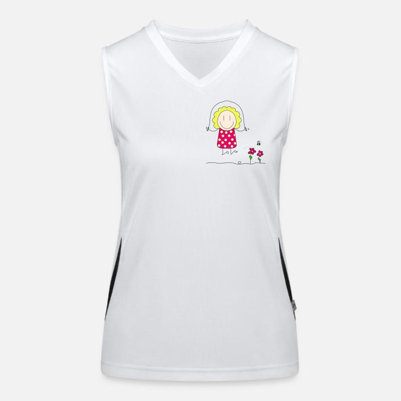 Seilspringen - Mädchen mit blondem Haar Funktionelles Kontrast-Tank Top für Frauen