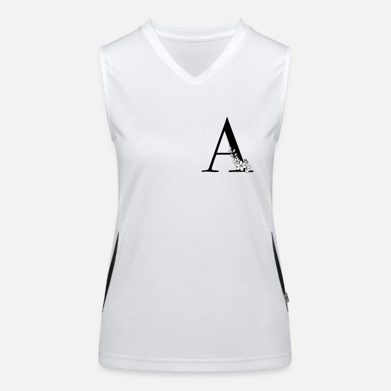 Letter A - Women's Functional Contrast Tank Top - white/black