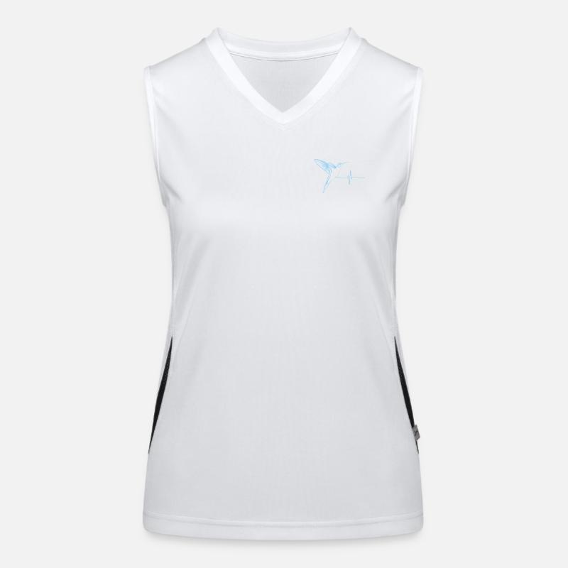 Kolibri Effekt Herzschlag Blau Funktionelles Kontrast-Tank Top für Frauen