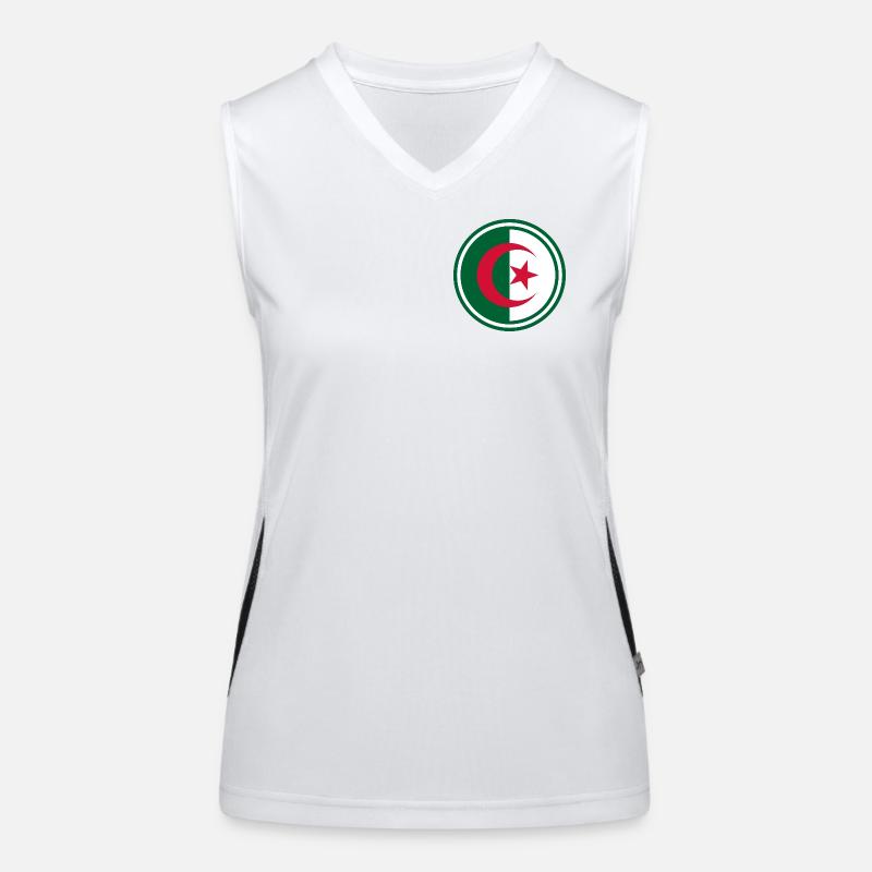 Drapeau de l’Algérie autour Débardeur respirant contrasté Femme