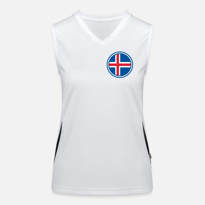 Island Flagge rund Funktionelles Kontrast-Tank Top für Frauen
