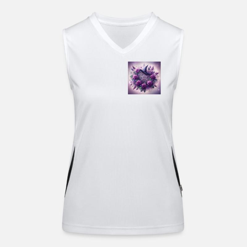  Pentagramm mit Hexen Hut Lila Funktionelles Kontrast-Tank Top für Frauen