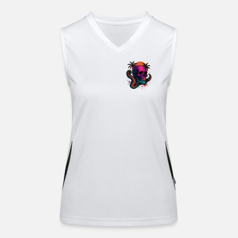 Neon Skull - Women's Functional Contrast Tank Top - white/black