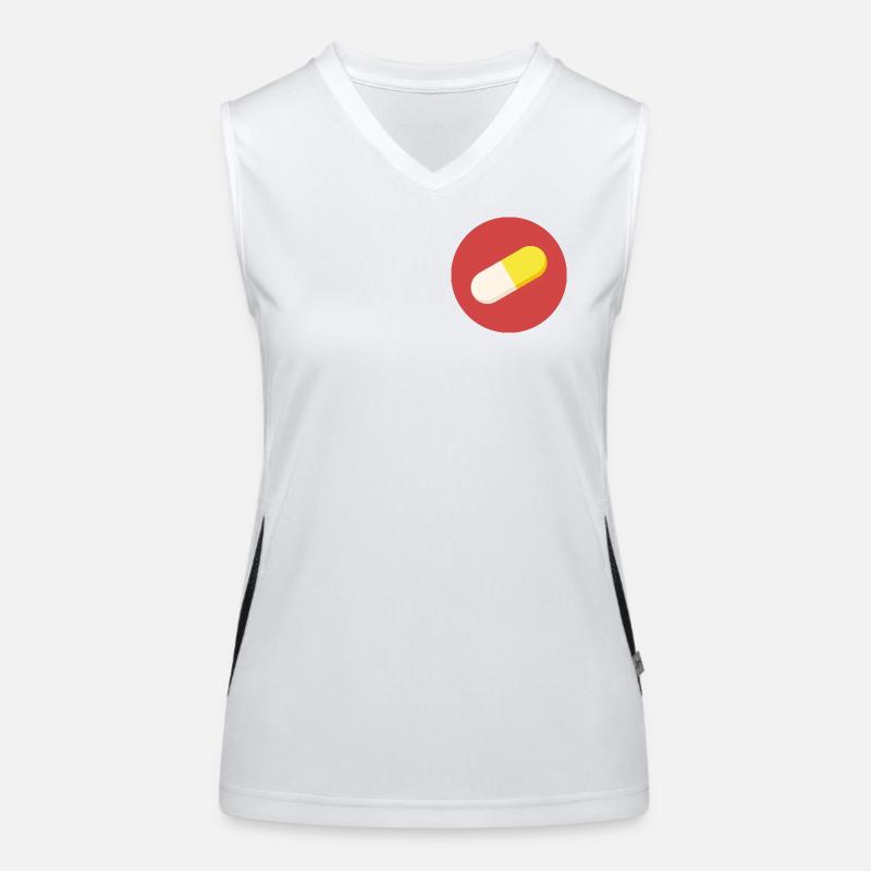 Logo avec capsule / comprimé de médicament Débardeur respirant contrasté Femme