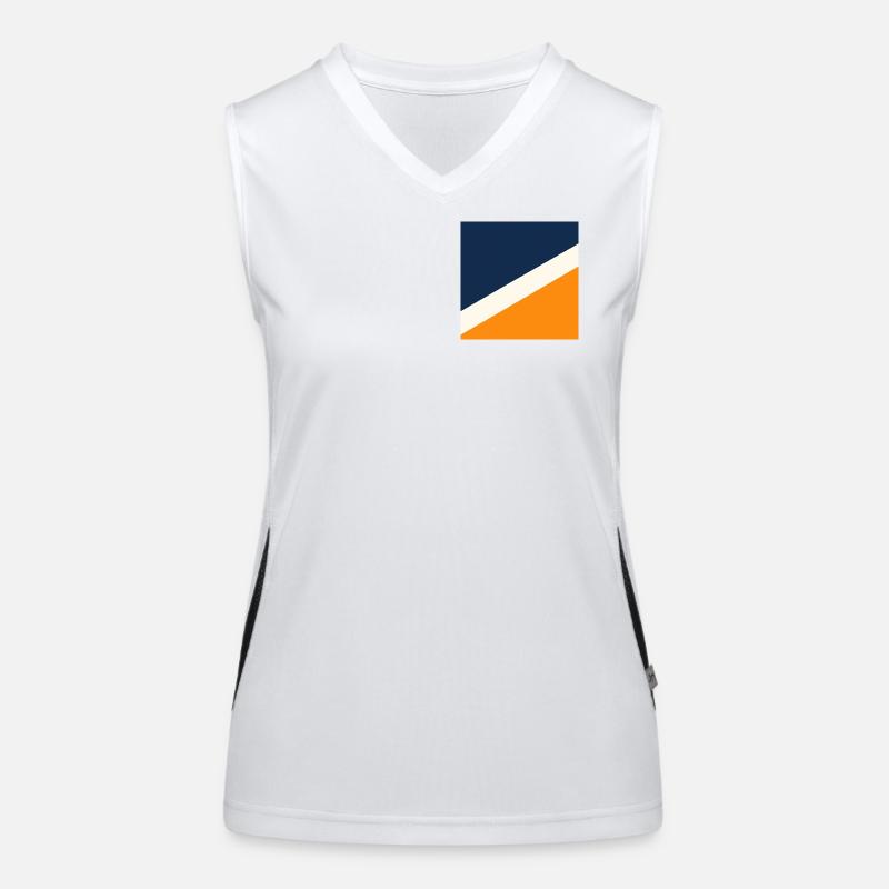 Blue and Orange Geometry Women's Functional Contrast Tank Top