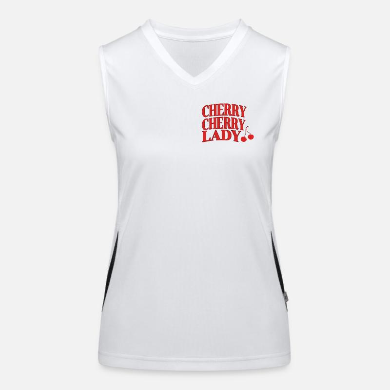Cherry Lady Retro Script Typography Women's Functional Contrast Tank Top