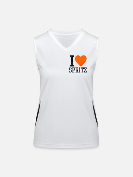 I Love Spritz  - Funktionelles Kontrast-Tank Top für Frauen - Weiß/Schwarz - Vorne