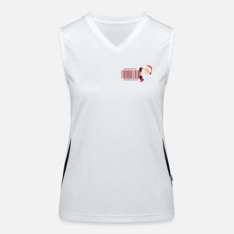 Barcodesanta Weihnachten Funktionelles Kontrast-Tank Top für Frauen