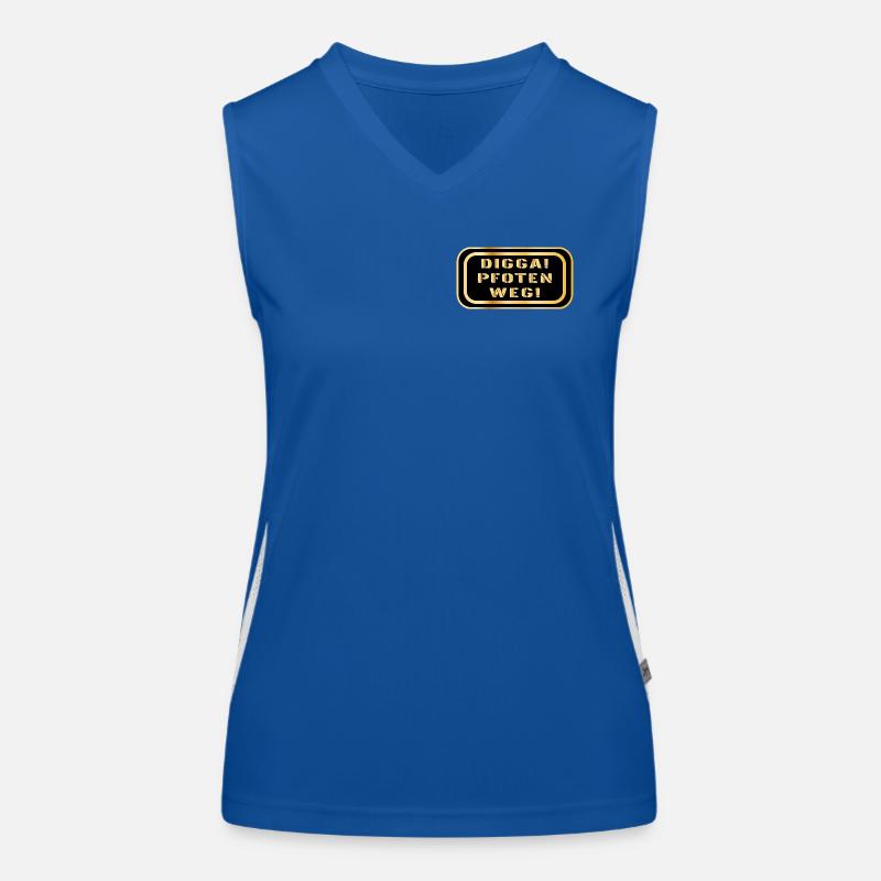 DIGGA PFOTEN WEG SPRÜCHE Funktionelles Kontrast-Tank Top für Frauen
