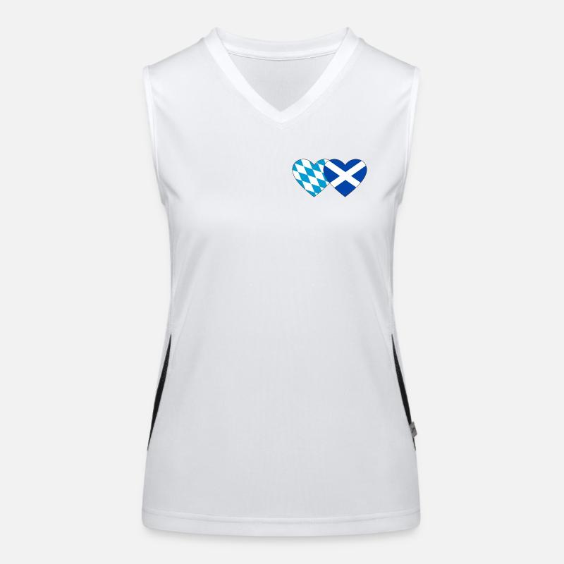 Bavière, Écosse, Drapeau, Coeur Débardeur respirant contrasté Femme