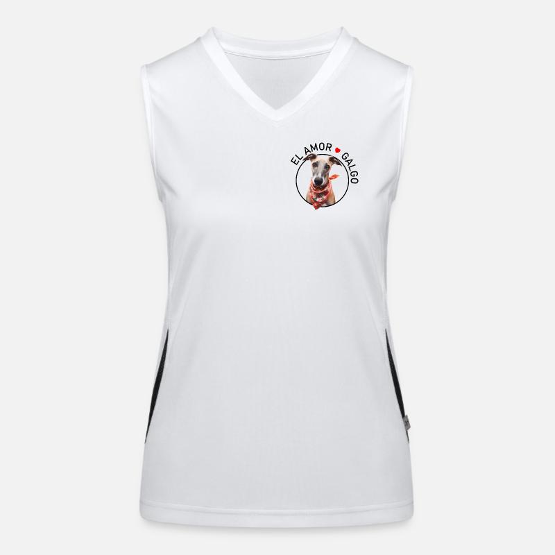 Galgo Herzenshund mit Blumen-Bandana Funktionelles Kontrast-Tank Top für Frauen