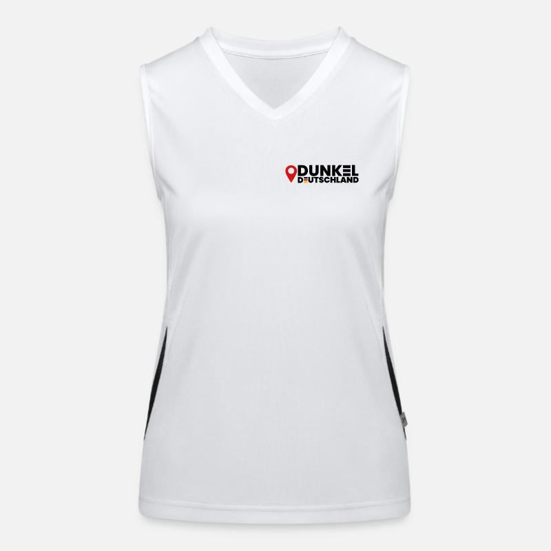 Dunkeldeutschland Logo Funktionelles Kontrast-Tank Top für Frauen