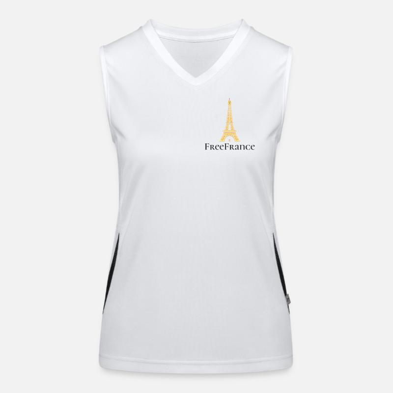 Golden Eiffel Tower Elegance Design Women's Functional Contrast Tank Top