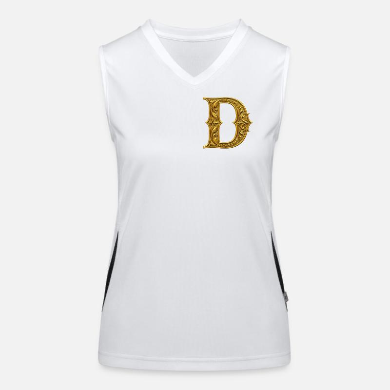 Ornamental gold Initial D Women's Functional Contrast Tank Top