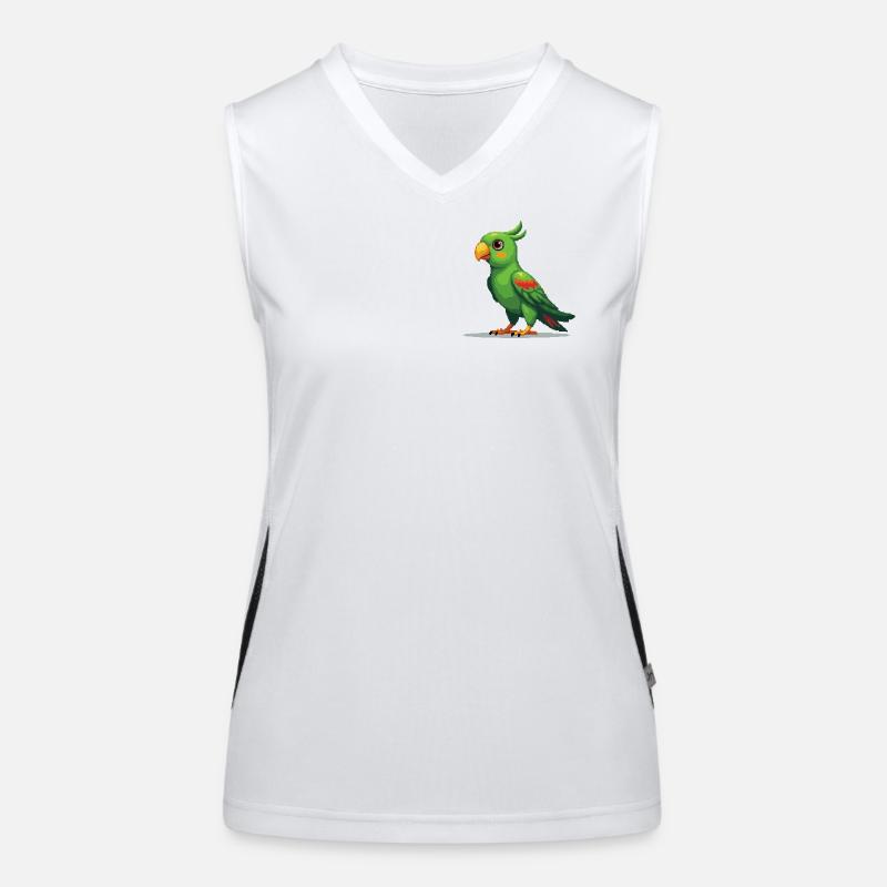 Pixel Parrot – Retro 8-Bit Style Women's Functional Contrast Tank Top