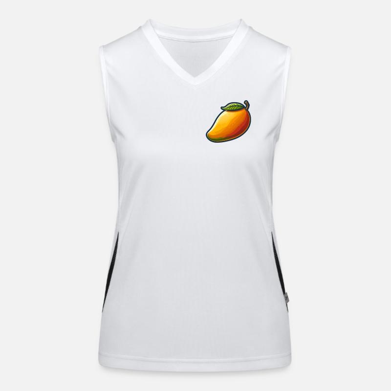 Bunte Mango mit grünem Blatt Funktionelles Kontrast-Tank Top für Frauen