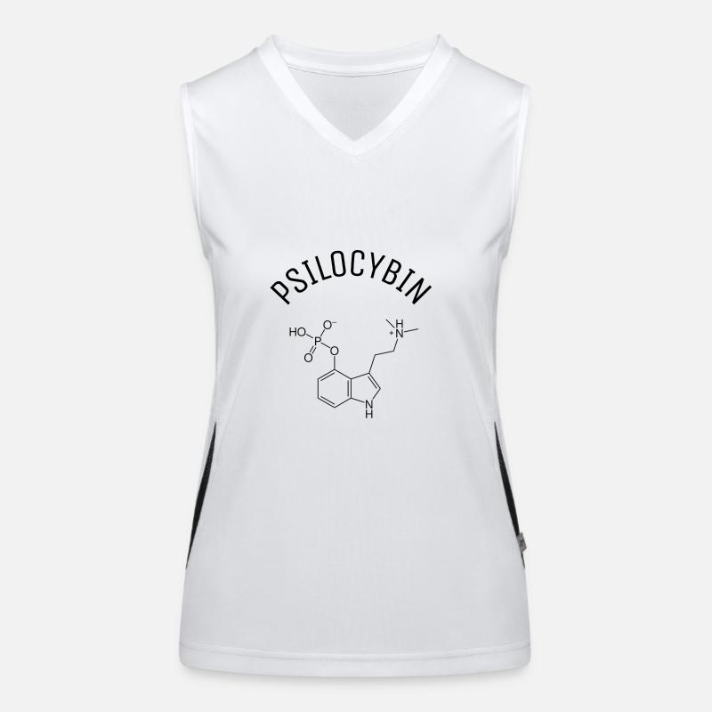 Psilocybin molecule with lettering Women's Functional Contrast Tank Top