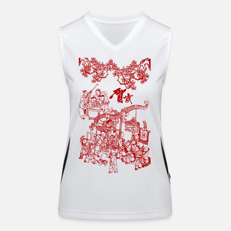 Folklore Chinois Graphique Débardeur respirant contrasté Femme