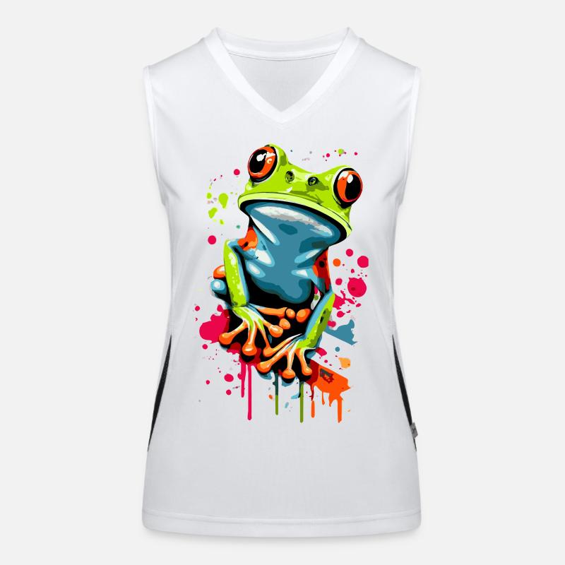 Frog - Tree Frog - Frog Prince - Croaker Women's Functional Contrast Tank Top