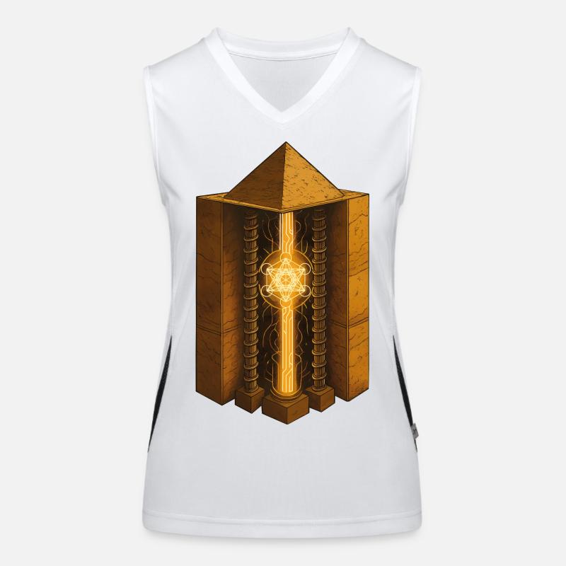 Pyramide de Khéphren | Art du réacteur d’énergie sacrée Débardeur respirant contrasté Femme