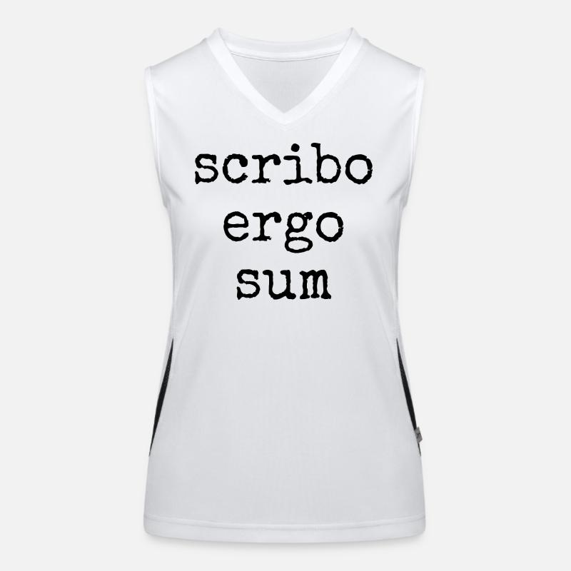 scribo ergo sum - ich schreibe also bin ich Funktionelles Kontrast-Tank Top für Frauen