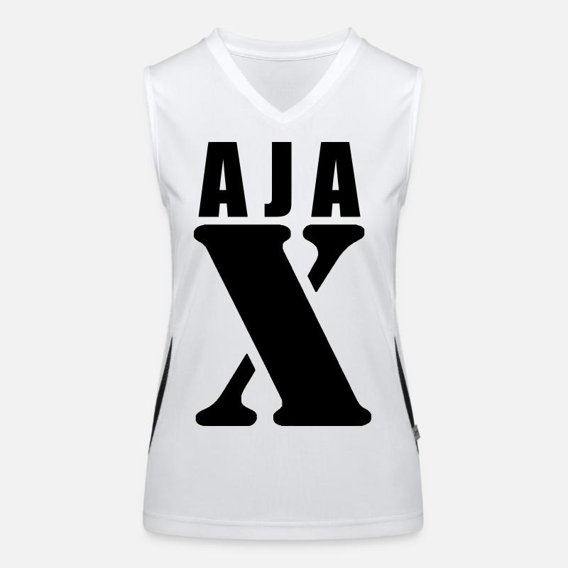Ajax – First Name Design | Minimal Typography Funktionelles Kontrast-Tank Top für Frauen
