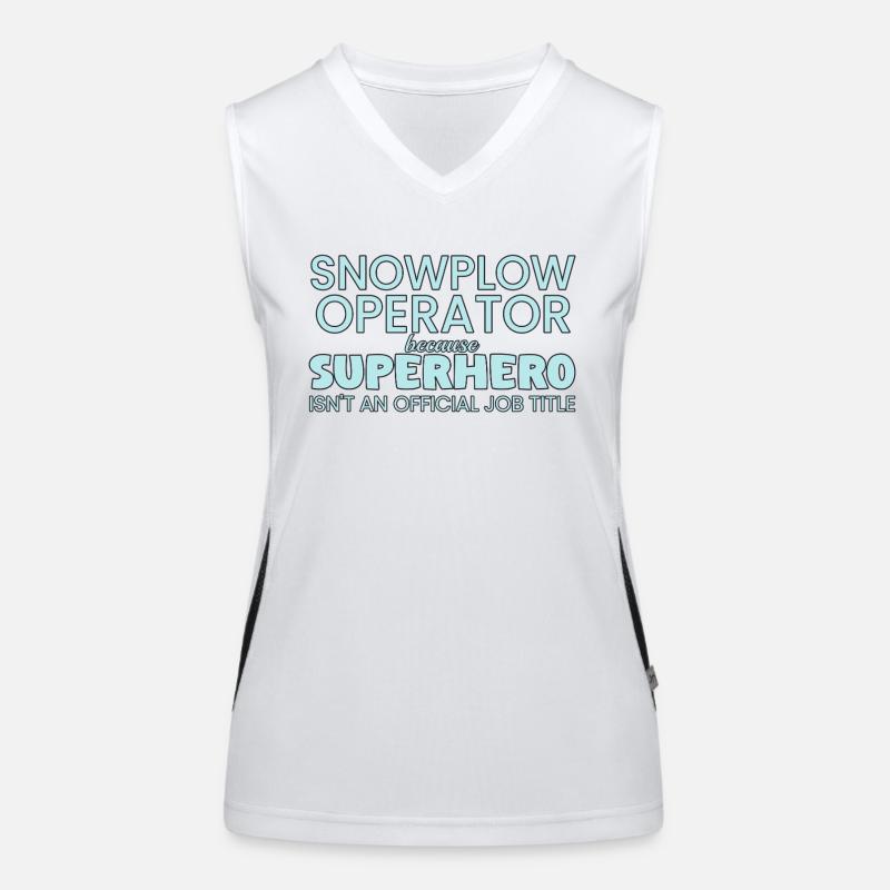 Snowplow Operator Superhero Schneepflugfahrer Funktionelles Kontrast-Tank Top für Frauen