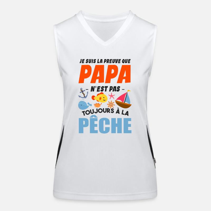 Papa Pêche Pêcheur Bébé Nourrisson Naissance Débardeur respirant contrasté Femme