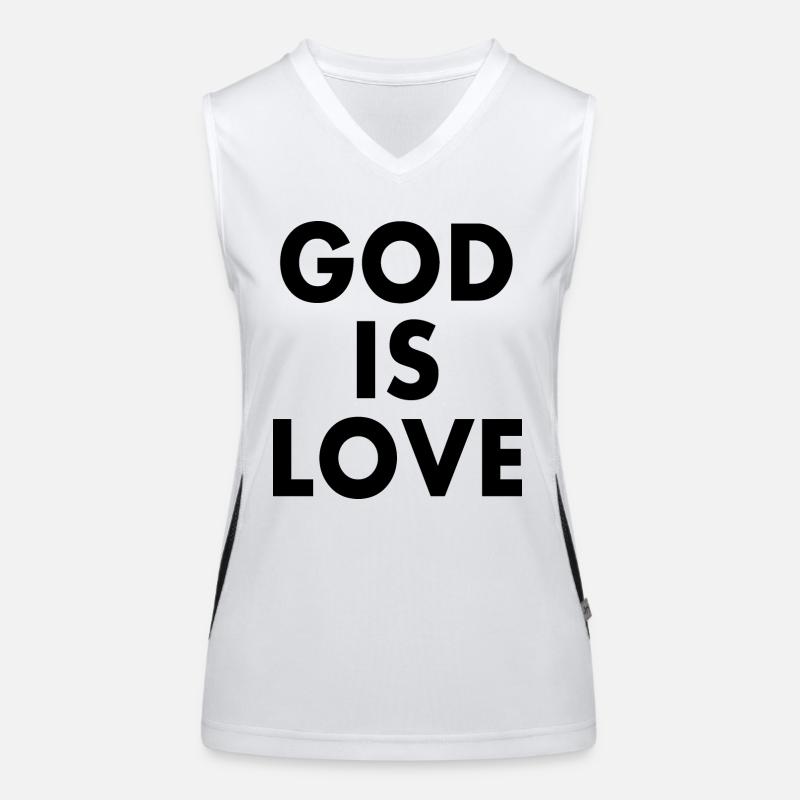 God is love Funktionelles Kontrast-Tank Top für Frauen