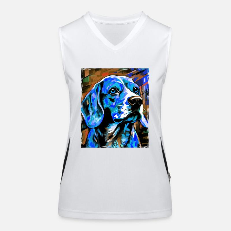 Beagle Dog Portrait Women's Functional Contrast Tank Top