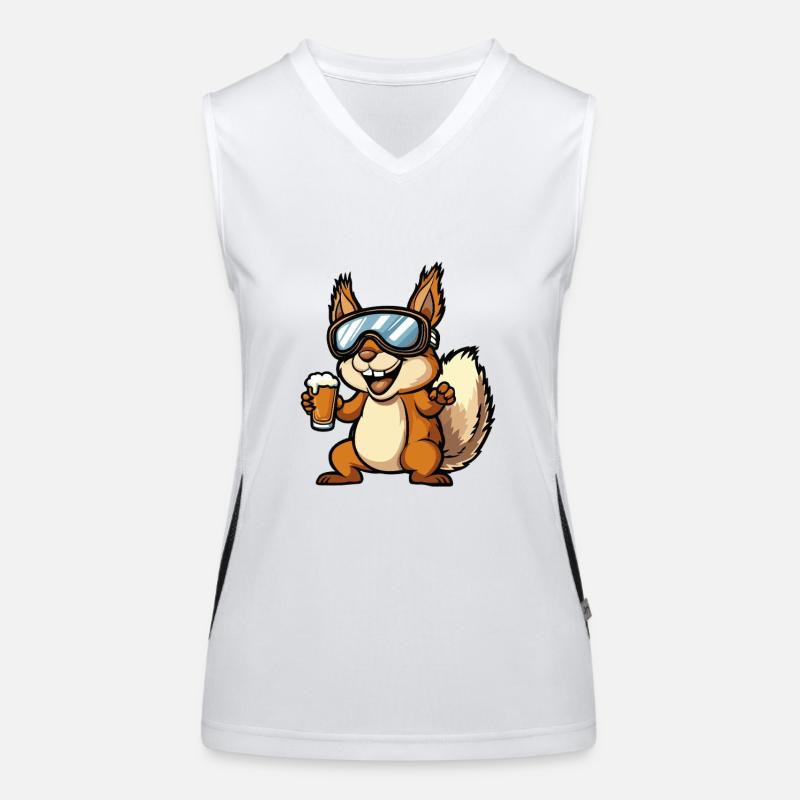 Eichhörnchen Apres Ski Bier Comic Funktionelles Kontrast-Tank Top für Frauen