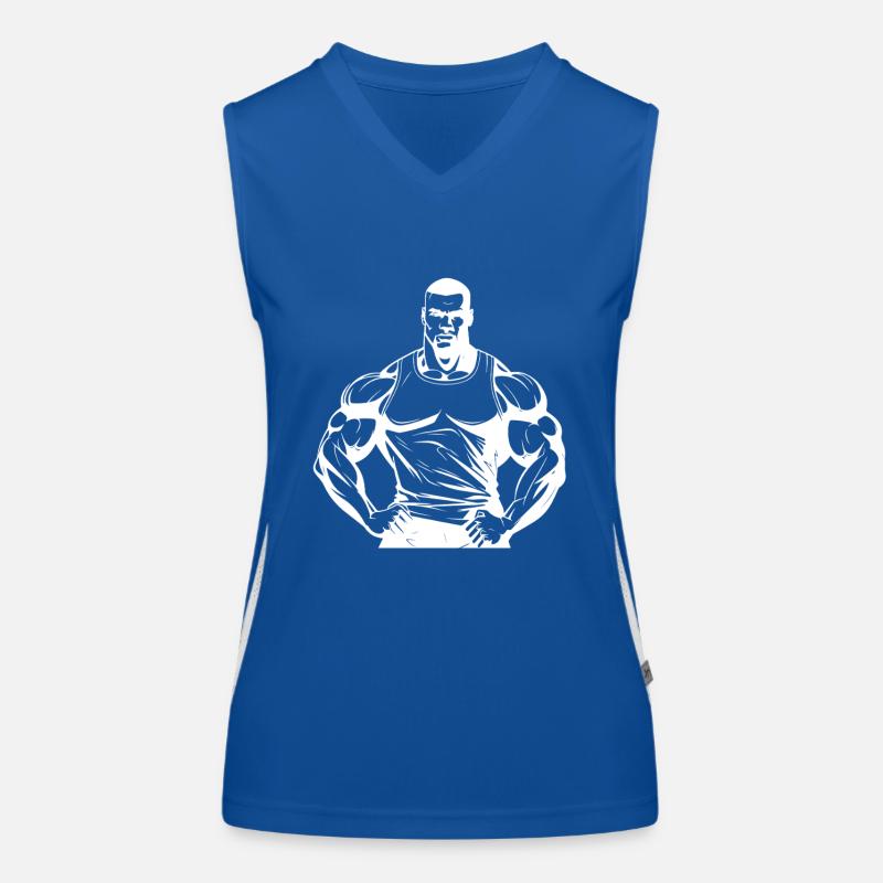 Bodybuilder Muscles Workout Gym Women's Functional Contrast Tank Top