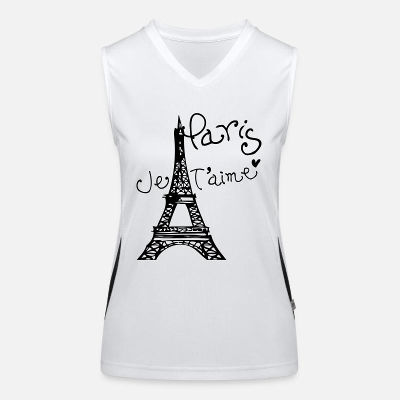 Paris Je T'aime Eiffel tower Women's Functional Contrast Tank Top